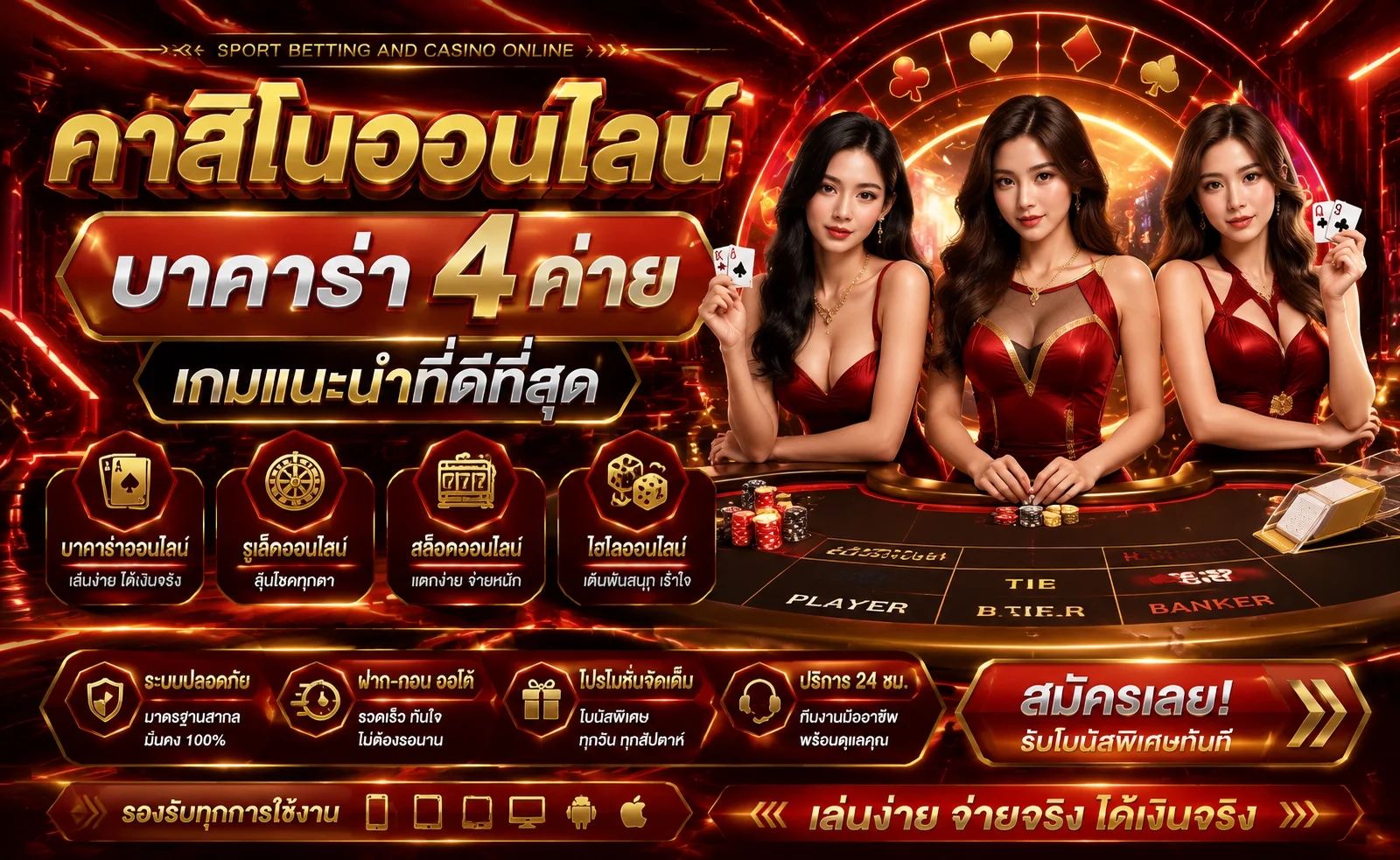 ห้องคาสิโนสด บาคาร่า เสือมังกร ในเว็บ Thekingroman